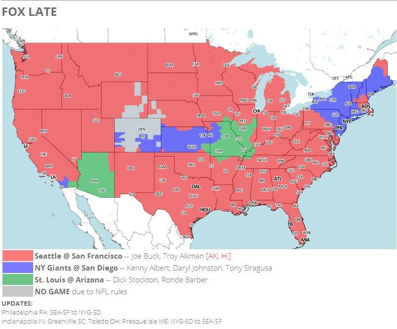 Tv Coverage Map Nfl Games