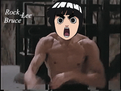 ... rock lee funny gif i made hi guys this is a bruce i mean rock lee gif