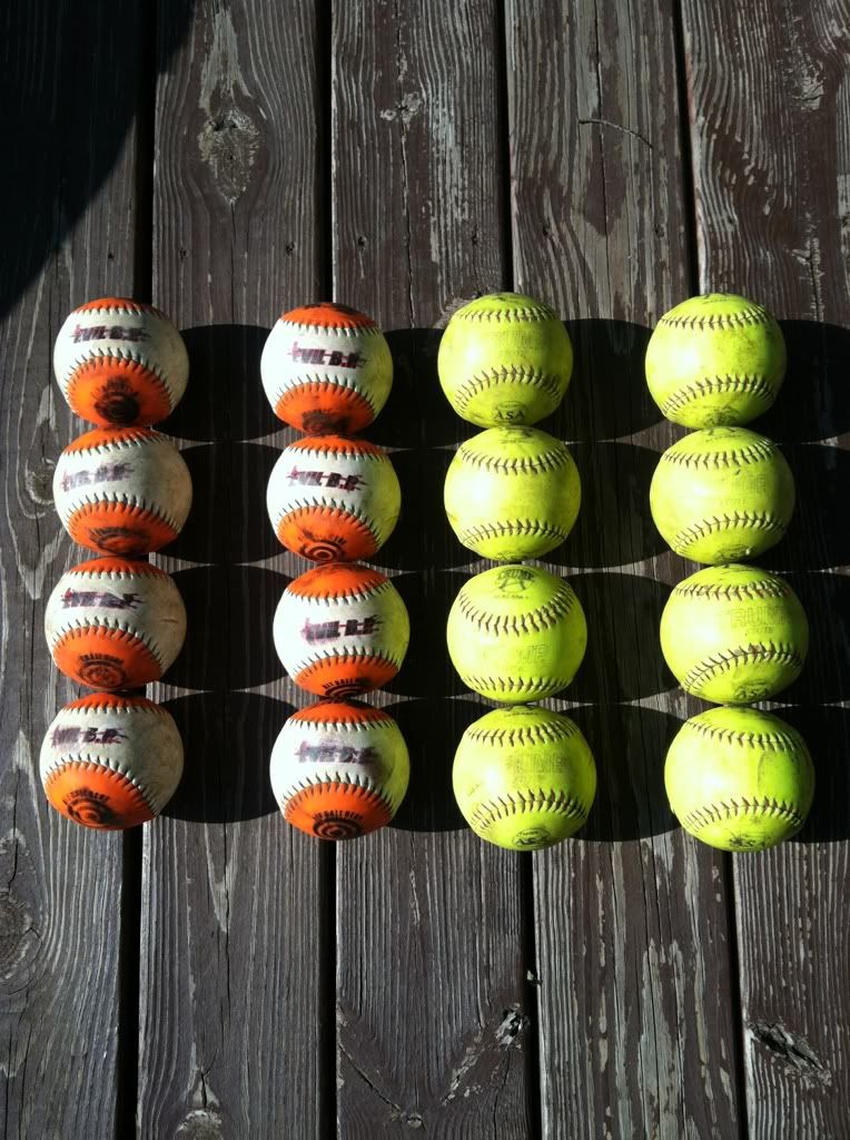 For Sale Mixed BP Balls 8 Evil BP and 8 ASA Trump 44's Slowpitch