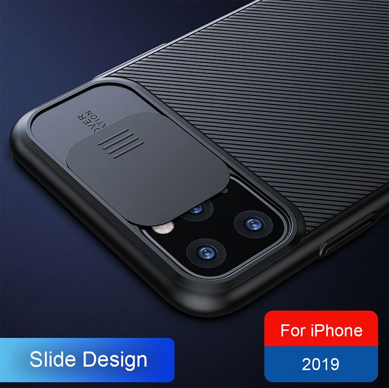 For iPhone 11 Pro Max Case Black Slide Lens Camera Protection Slim ...